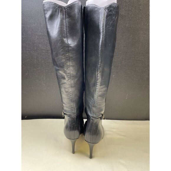 Nine West Women's Black Leather Boots/Shoes Heel 3" Size 8.5B SKU 5884 - Picture 5 of 9